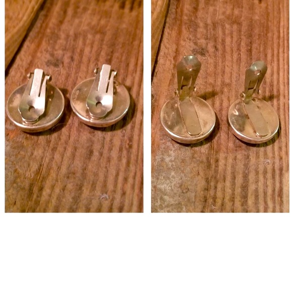 SOLD Sterling Silver Turquoise Earrings Clip Ons - Picture 2 of 3